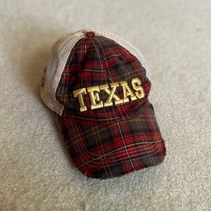 Judith March Distressed Plaid Texas baseball cap